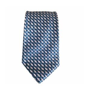 Ike Behar Blue Geo Sprinkle Print 100% Silk Tie